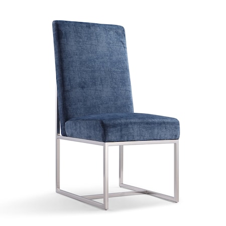 Manhattan Comfort Element Velvet Dining Chair in Blue DC030-BL